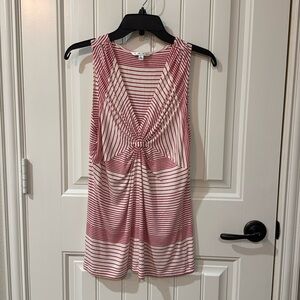 Red and White CAbi sleeveless top. Large.